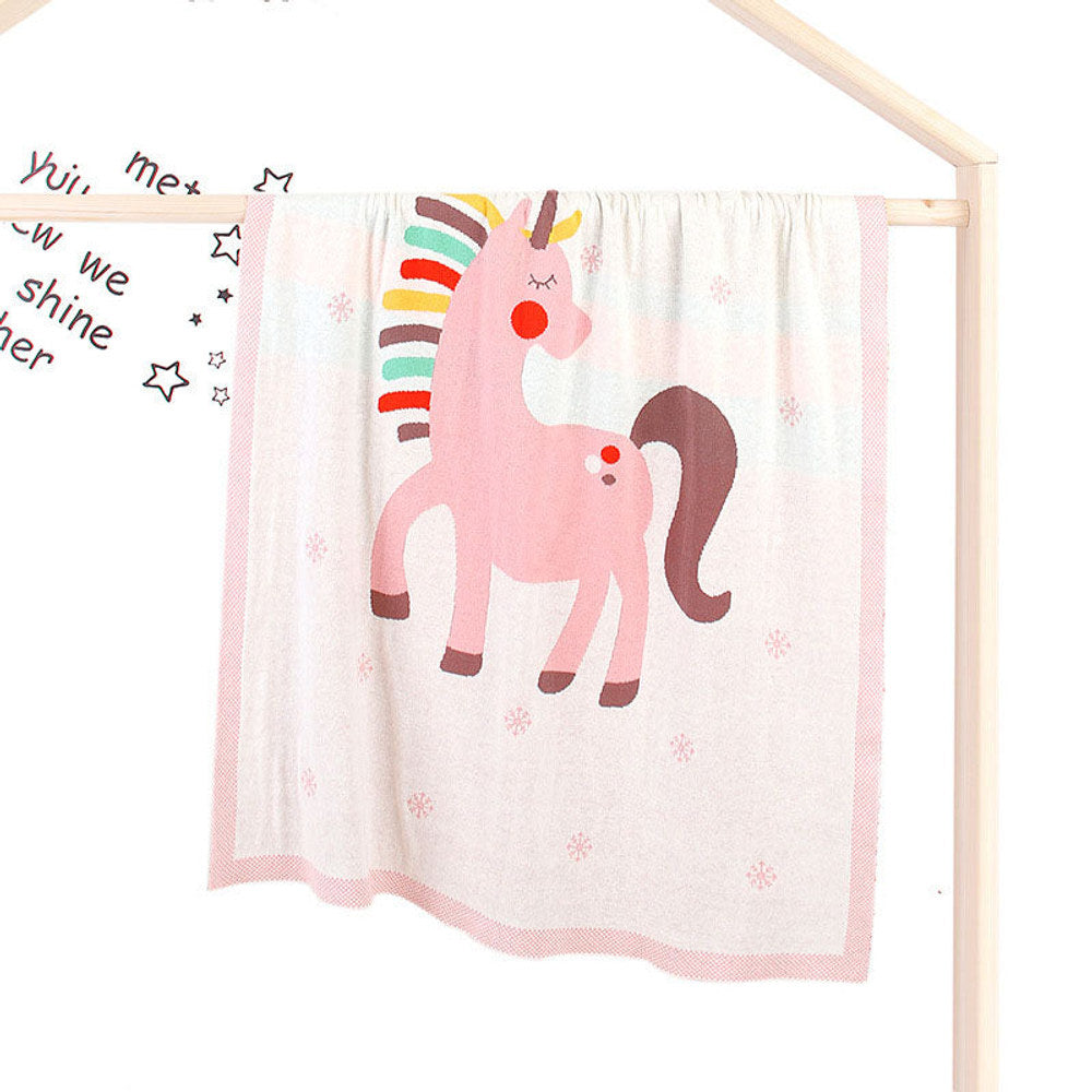 MyKids-USA® Baby Children’s Unicorn Pattern Contrast Design Air Conditioner Blanket