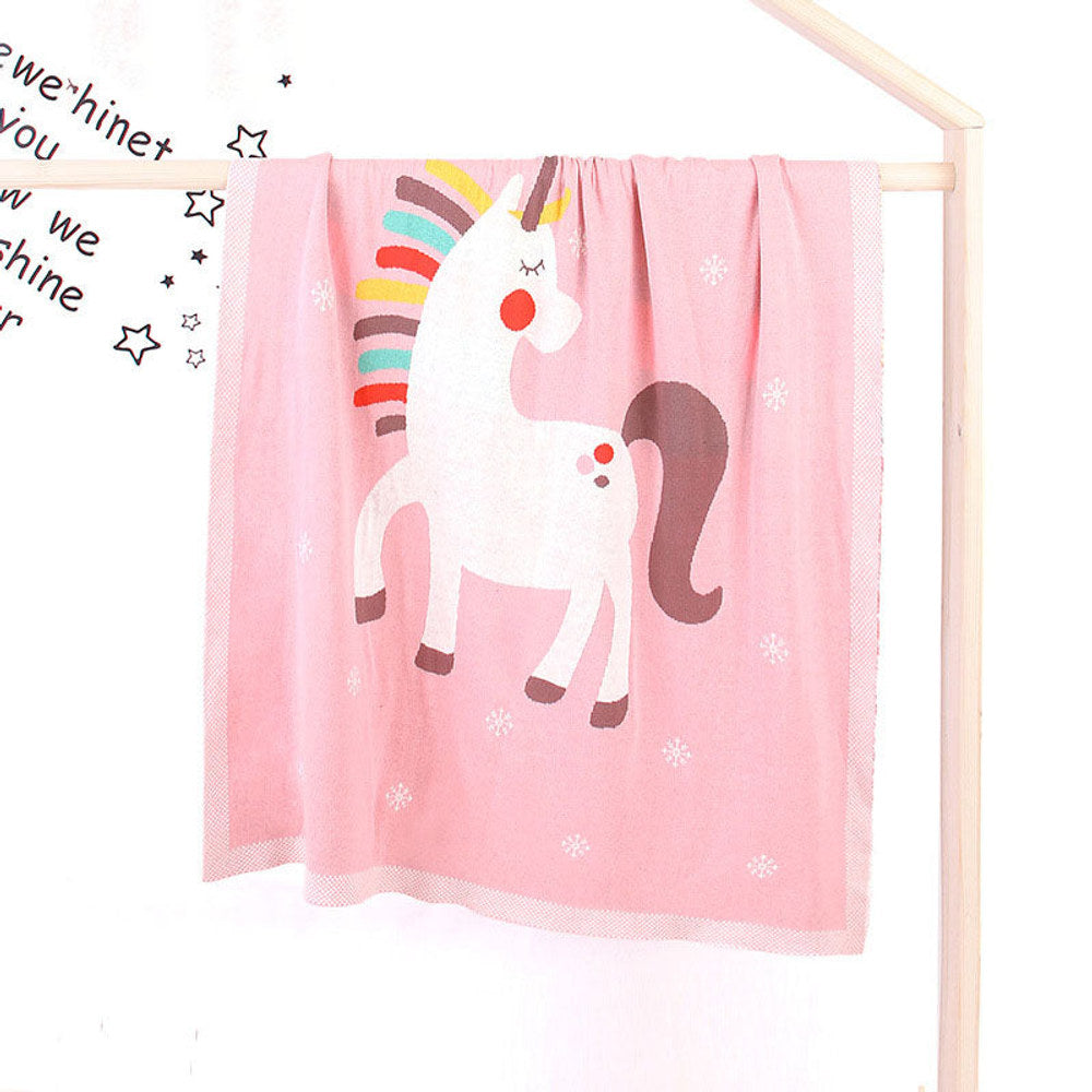 MyKids-USA® Baby Children’s Unicorn Pattern Contrast Design Air Conditioner Blanket