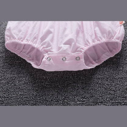 MyKids-USA® Baby Girl Embroidery Pattern Ruffle Collar Design Bubble Short-Sleeved bodysuit With Hat
