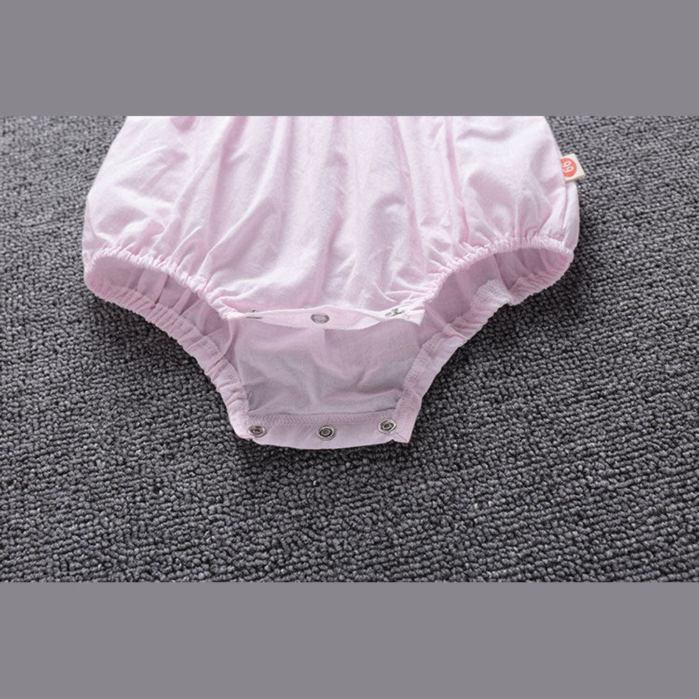 MyKids-USA® Baby Girl Embroidery Pattern Ruffle Collar Design Bubble Short-Sleeved bodysuit With Hat