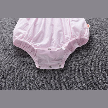 MyKids-USA® Baby Girl Embroidery Pattern Ruffle Collar Design Bubble Short-Sleeved bodysuit With Hat