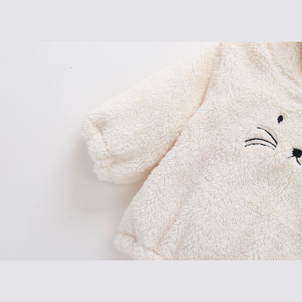 MyKids-USA® Baby Embroidered Pattern Rabbit Ear Design Thickened Bodysuit