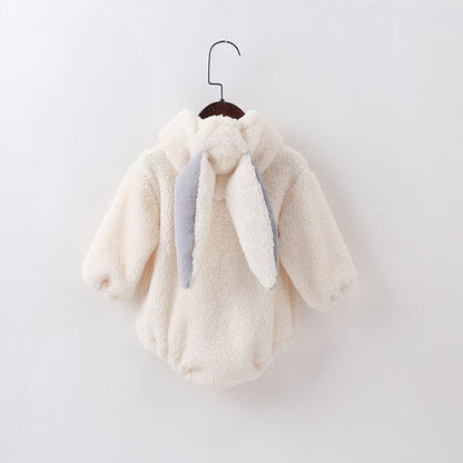 MyKids-USA® Baby Embroidered Pattern Rabbit Ear Design Thickened Bodysuit