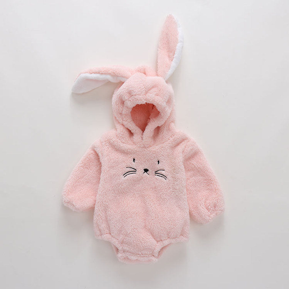 MyKids-USA® Baby Embroidered Pattern Rabbit Ear Design Thickened Bodysuit