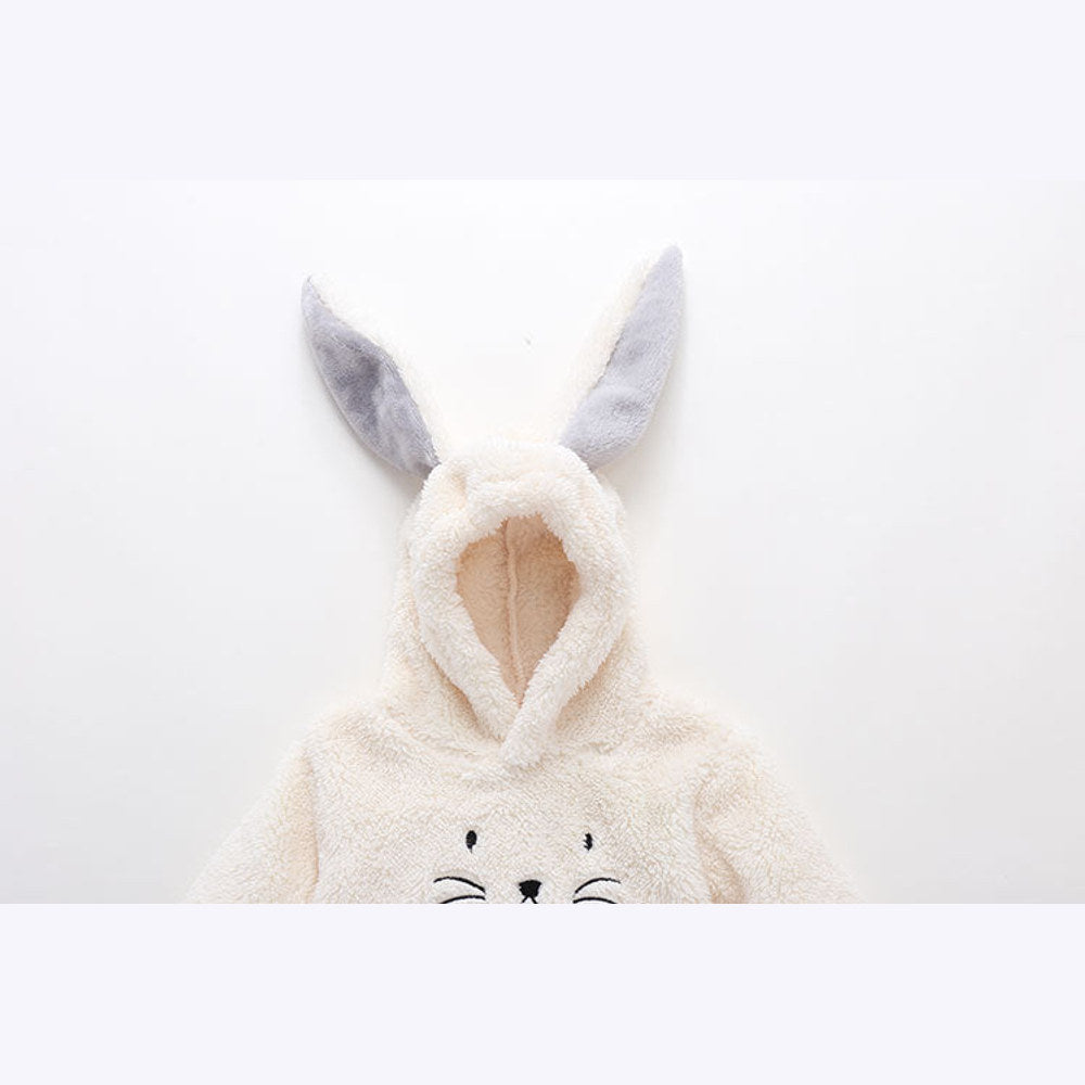 MyKids-USA® Baby Embroidered Pattern Rabbit Ear Design Thickened Bodysuit