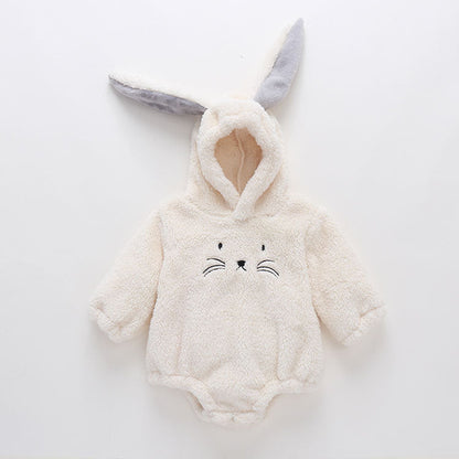 MyKids-USA® Baby Embroidered Pattern Rabbit Ear Design Thickened Bodysuit