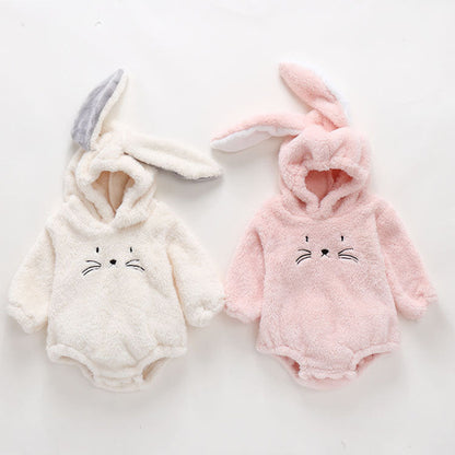 MyKids-USA® Baby Embroidered Pattern Rabbit Ear Design Thickened Bodysuit