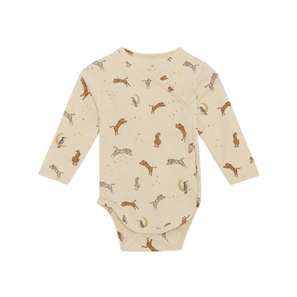 MyKids-USA® Baby Floral & Animals Graphic Envelope Collar Or Side Opening Design Bodysuit