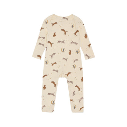 MyKids-USA® Baby Floral & Animals Print Pattern Long Sleeves Soft Jumpsuit