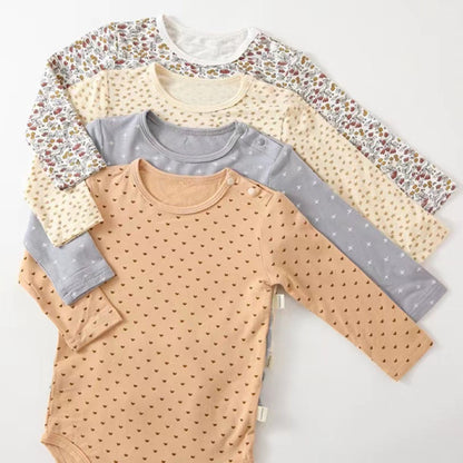 MyKids-USA® Baby Floral & Heart Pattern Soft Cotton Long Sleeved bodysuit
