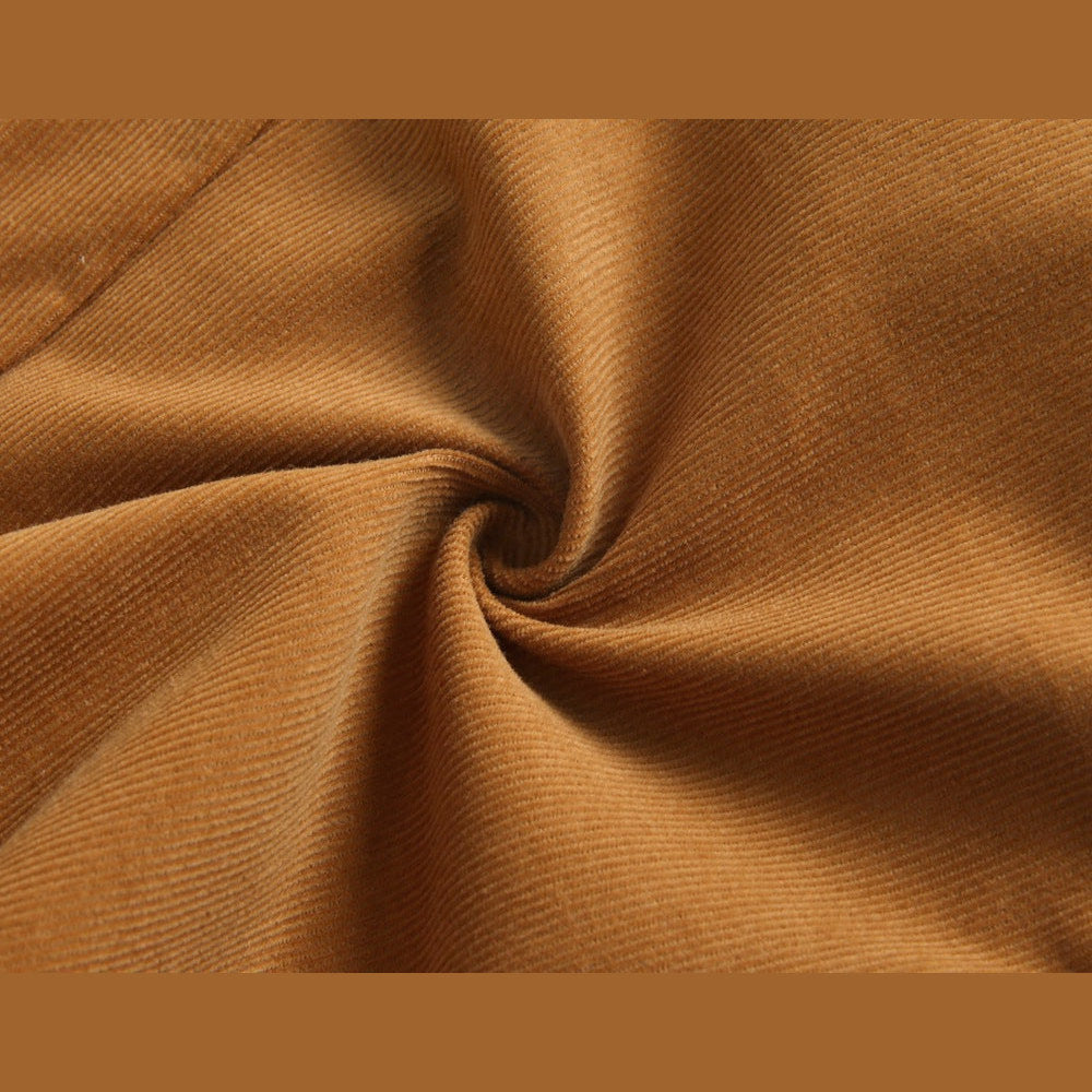 MyKids-USA® Baby Girl Solid Color Bow Tie Design Corduroy Nine Point Wide Leg Pants