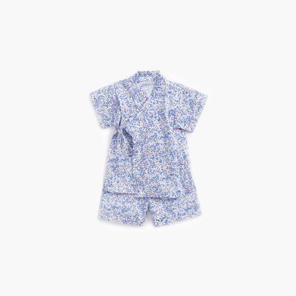 MyKids-USA® Baby Floral Print Belt Design Short-Sleeved Tops Combo Shorts Japanese Sets Pajamas