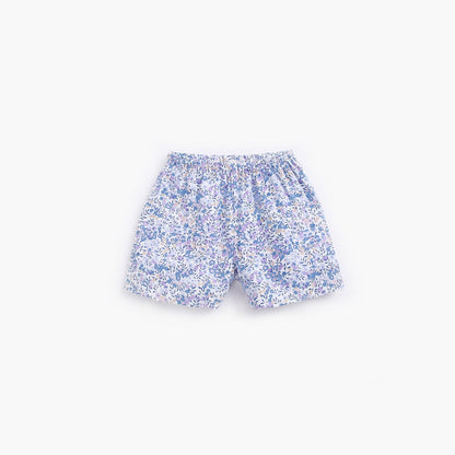 MyKids-USA® Baby Floral Print Belt Design Short-Sleeved Tops Combo Shorts Japanese Sets Pajamas