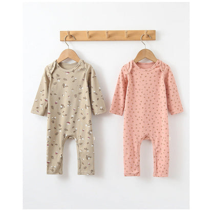 MyKids-USA® Baby Print Pattern Envelope Neckline Long Sleeved Soft Rompers Home Clothes