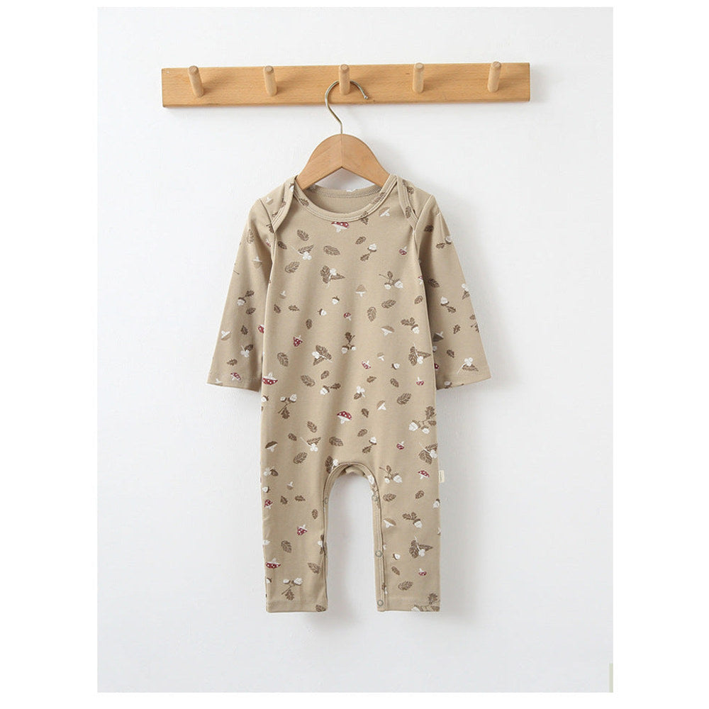 MyKids-USA® Baby Print Pattern Envelope Neckline Long Sleeved Soft Rompers Home Clothes