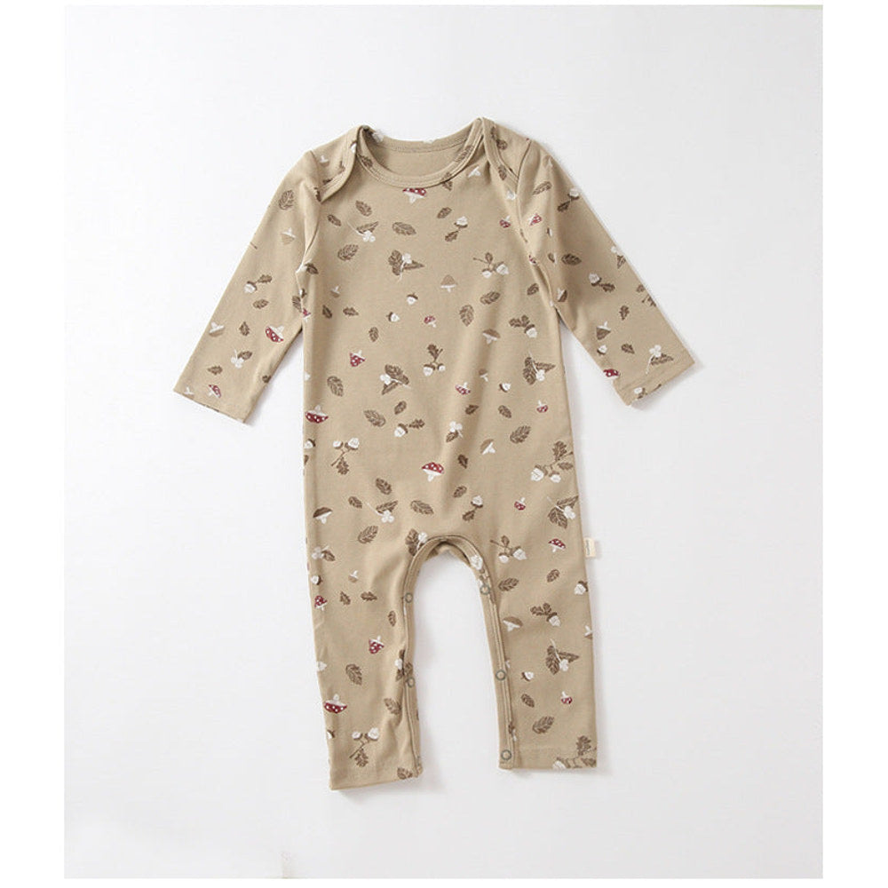 MyKids-USA® Baby Print Pattern Envelope Neckline Long Sleeved Soft Rompers Home Clothes