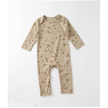 MyKids-USA® Baby Print Pattern Envelope Neckline Long Sleeved Soft Rompers Home Clothes
