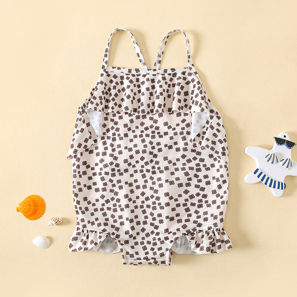 MyKids-USA® Baby Girl Floral Print Pattern Lace Design Sling Swimsuit bodysuit In
