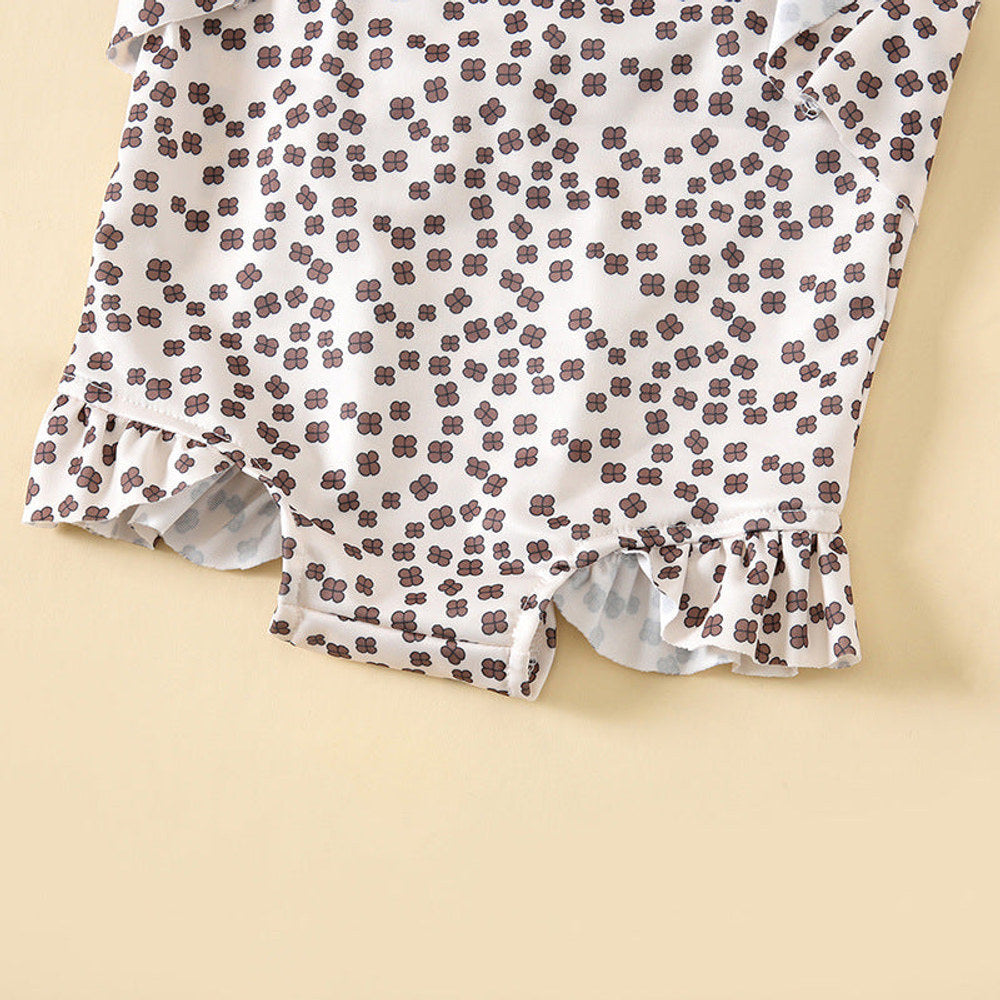 MyKids-USA® Baby Girl Floral Print Pattern Lace Design Sling Swimsuit bodysuit In