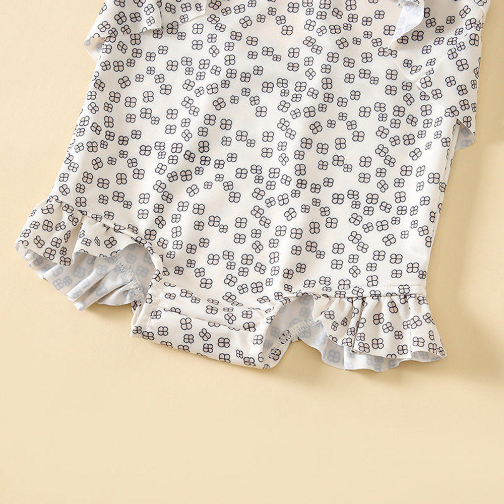 MyKids-USA® Baby Girl Floral Print Pattern Lace Design Sling Swimsuit bodysuit In
