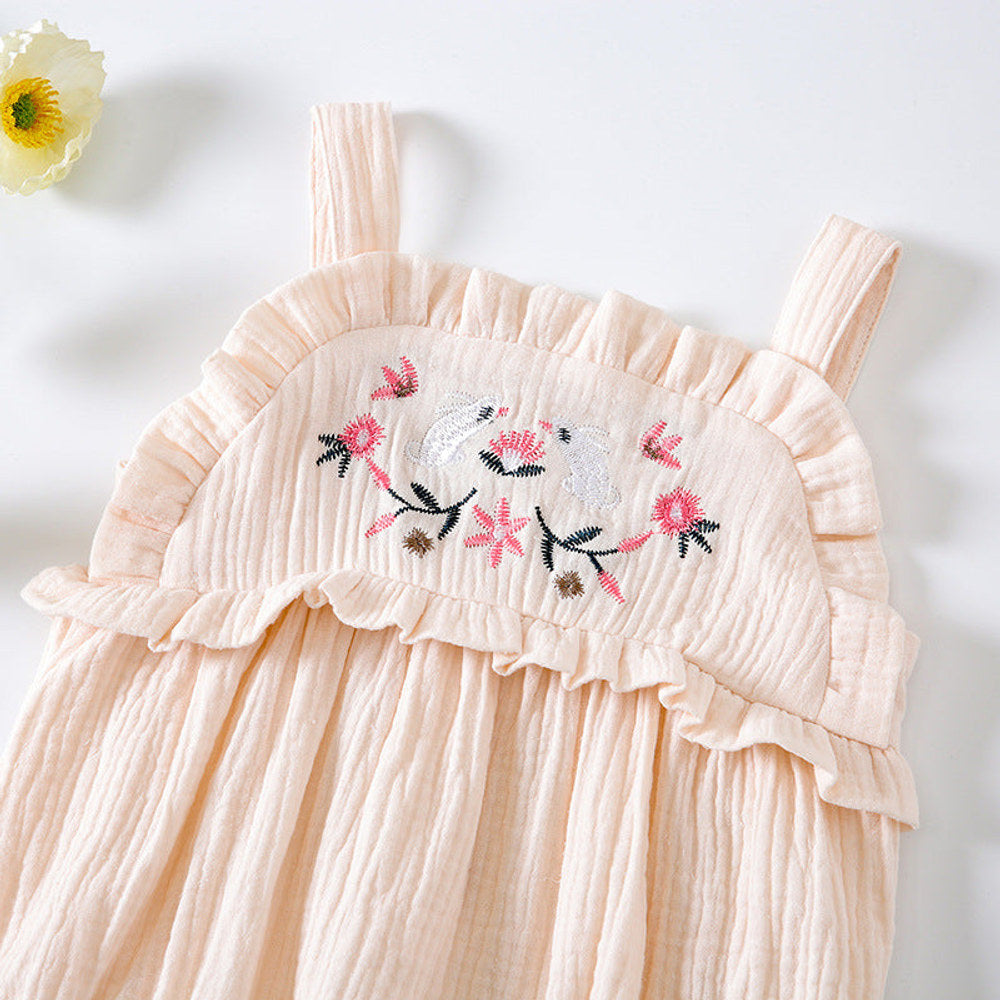 MyKids-USA® Baby Girl Floral Embroidered Pattern Lace Design Solid Color Sleeveless bodysuit