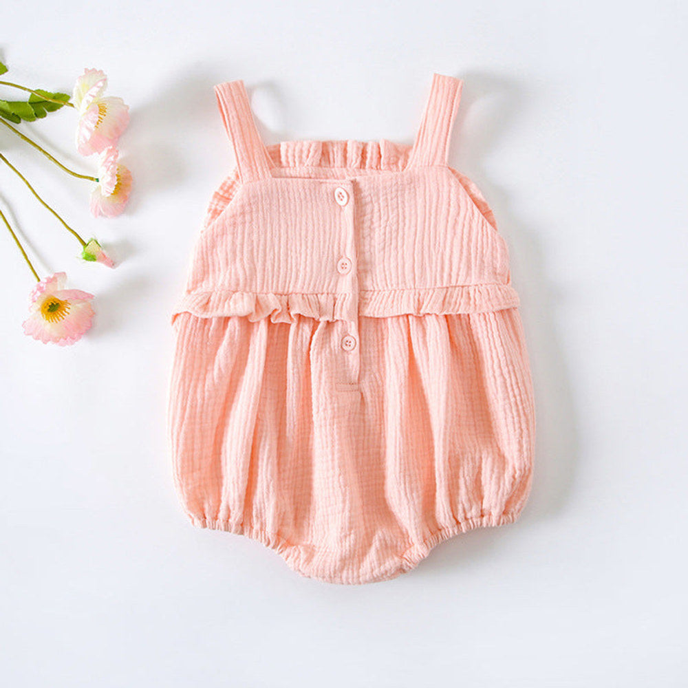 MyKids-USA® Baby Girl Floral Embroidered Pattern Lace Design Solid Color Sleeveless bodysuit