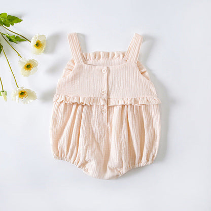 MyKids-USA® Baby Girl Floral Embroidered Pattern Lace Design Solid Color Sleeveless bodysuit
