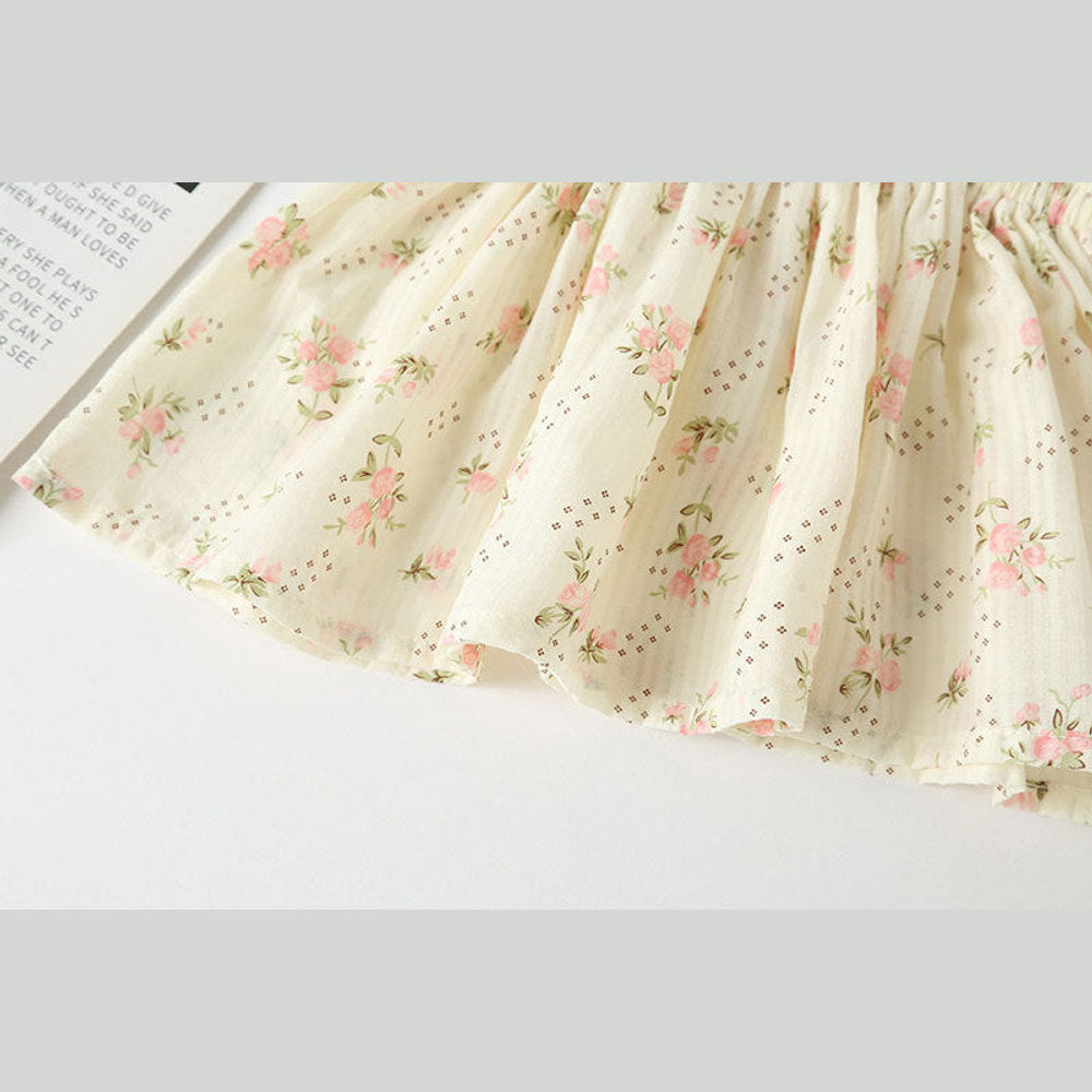 MyKids-USA® Baby Girl Floral Print Pattern Sleeveless Tops Combo Shorts Sets In Summer