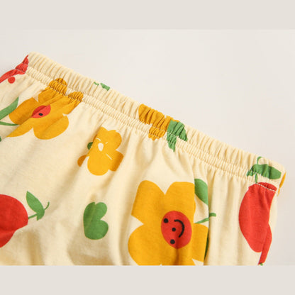 MyKids-USA® Baby Girl Floral Print Pattern Sleeveless Tops Combo Shorts Sets