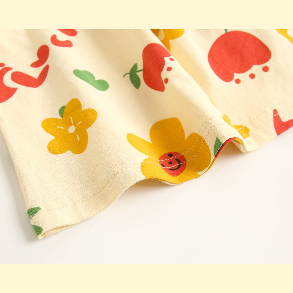 MyKids-USA® Baby Girl Floral Print Pattern Sleeveless Tops Combo Shorts Sets