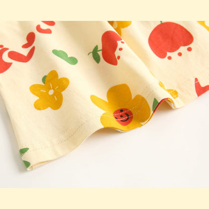 MyKids-USA® Baby Girl Floral Print Pattern Sleeveless Tops Combo Shorts Sets