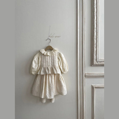 MyKids-USA® Baby Flower Embroidered Pattern Ruffle Lapel Design Quality bodysuit & Shirt