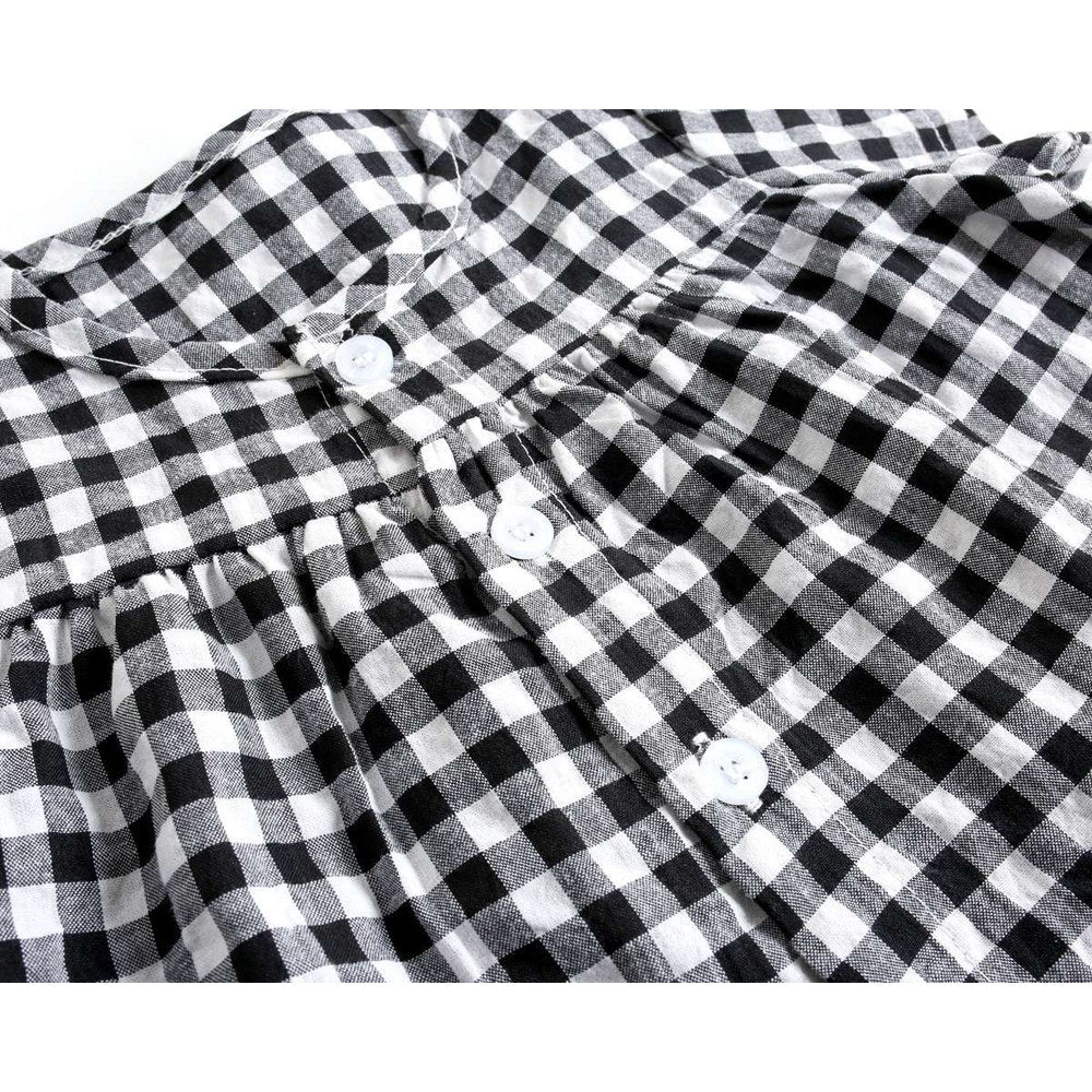 MyKids-USA® Baby Girl Plaid Pattern Single Breasted Design Shirt Combo Shorts Sets