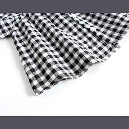 MyKids-USA® Baby Girl Plaid Pattern Single Breasted Design Shirt Combo Shorts Sets