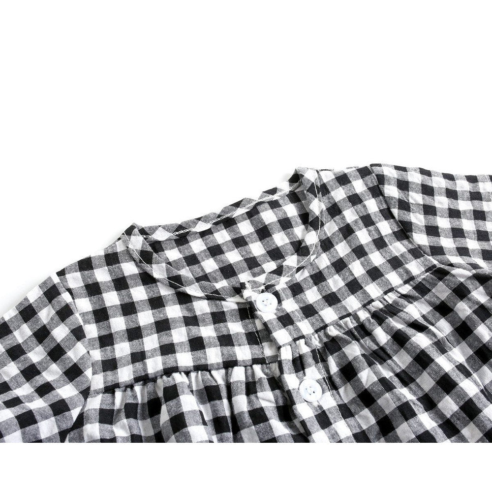 MyKids-USA® Baby Girl Plaid Pattern Single Breasted Design Shirt Combo Shorts Sets