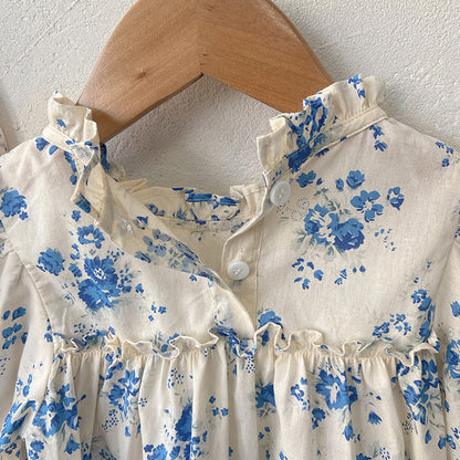 MyKids-USA® Baby Flower Pattern Stand Collar Long Sleeve bodysuit