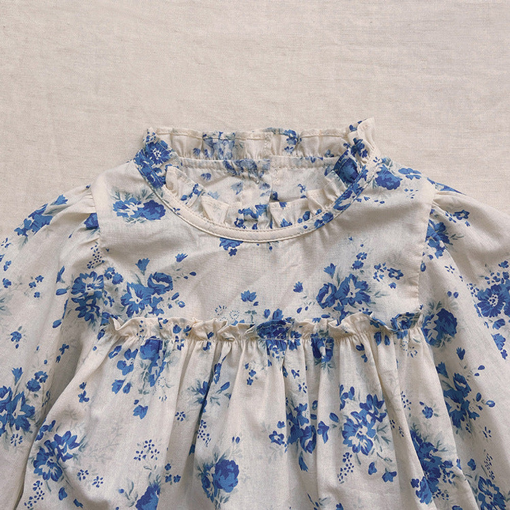 MyKids-USA® Baby Flower Pattern Stand Collar Long Sleeve bodysuit