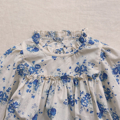 MyKids-USA® Baby Flower Pattern Stand Collar Long Sleeve bodysuit