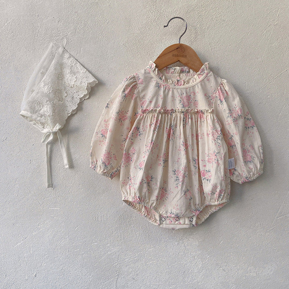 MyKids-USA® Baby Flower Pattern Stand Collar Long Sleeve bodysuit