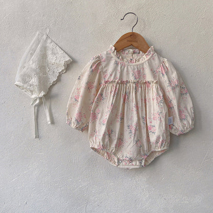 MyKids-USA® Baby Flower Pattern Stand Collar Long Sleeve bodysuit