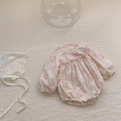 MyKids-USA® Baby Flower Pattern Stand Collar Long Sleeve bodysuit
