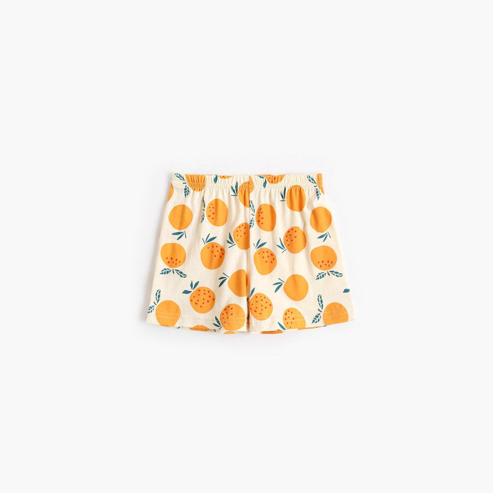 MyKids-USA® Baby Fruit Print Belt Design Short-Sleeved Top Combo Shorts Japan Style Sets Pajamas