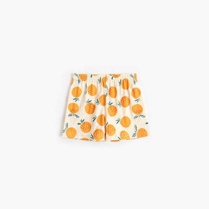 MyKids-USA® Baby Fruit Print Belt Design Short-Sleeved Top Combo Shorts Japan Style Sets Pajamas