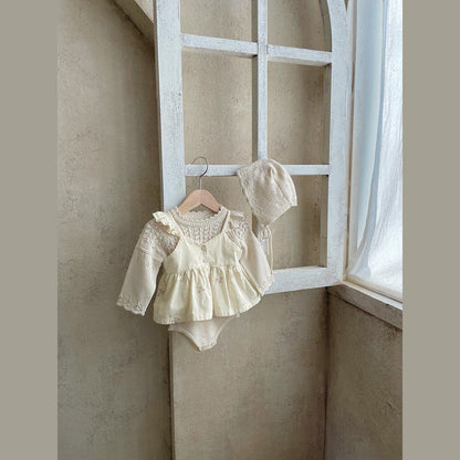 MyKids-USA® Baby Girl 1pc Floral Embroidered Graphic Ruffle Sling Tops & Shorts Sets