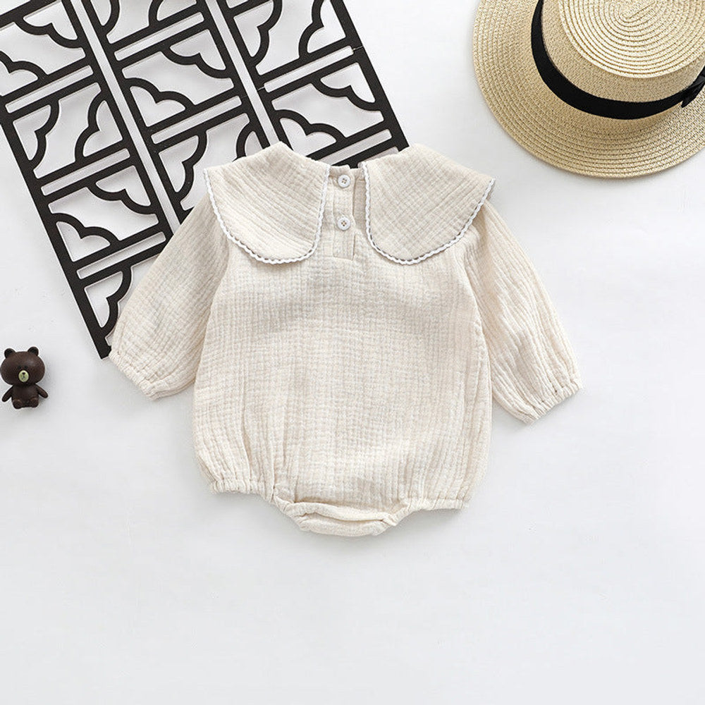 MyKids-USA® Baby Girl Animal Embroidered Pattern Lapel Design bodysuit