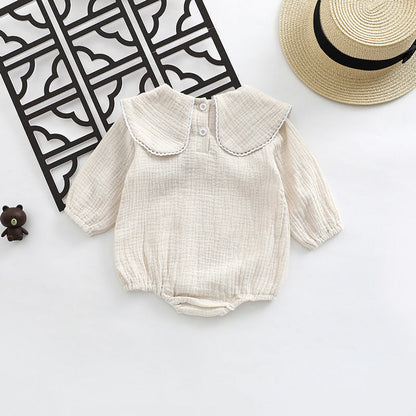 MyKids-USA® Baby Girl Animal Embroidered Pattern Lapel Design bodysuit