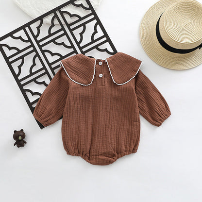 MyKids-USA® Baby Girl Animal Embroidered Pattern Lapel Design bodysuit
