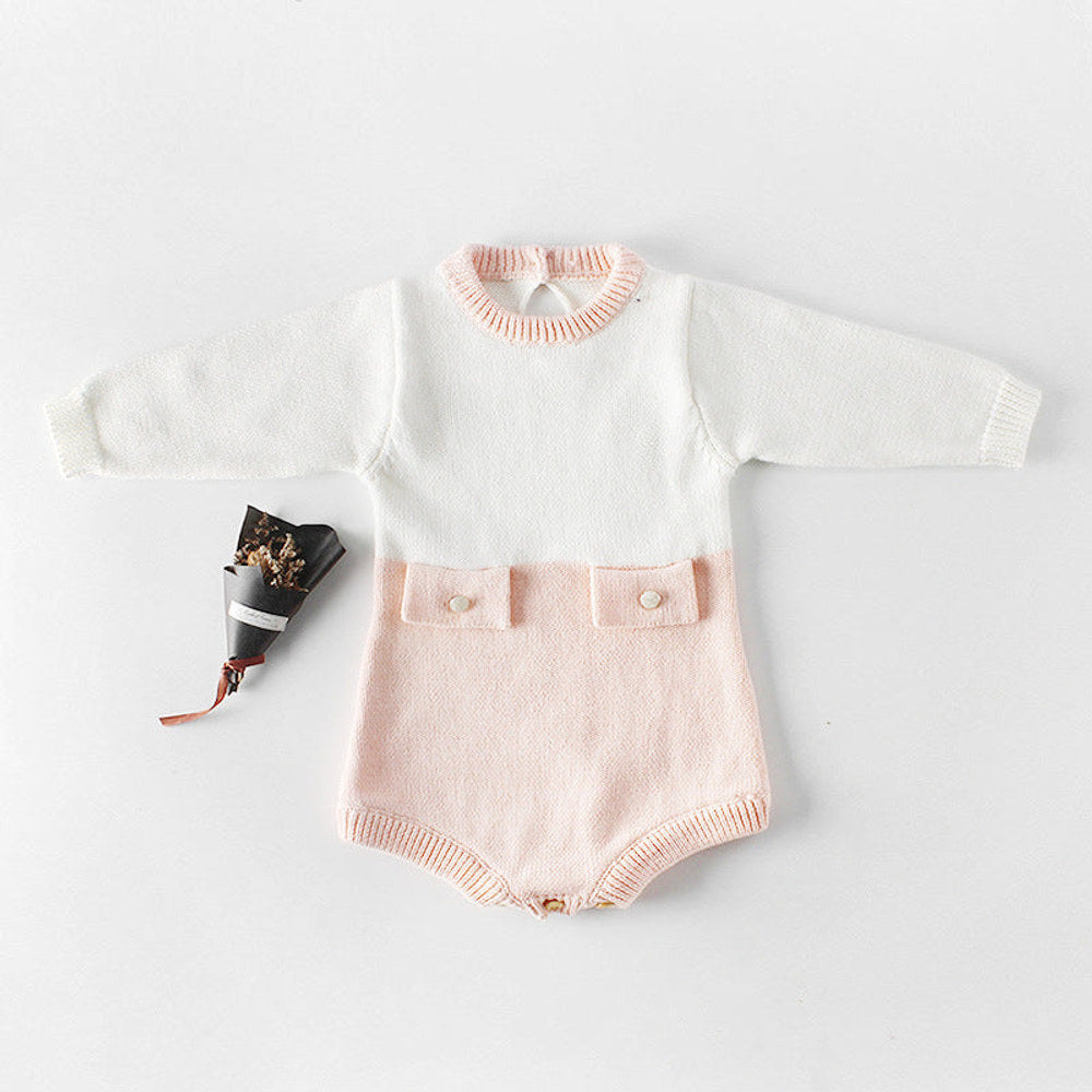 MyKids-USA® Baby Girl Contrast Longsleeve Knit Bodysuit & Cardigan One Pieces Sets