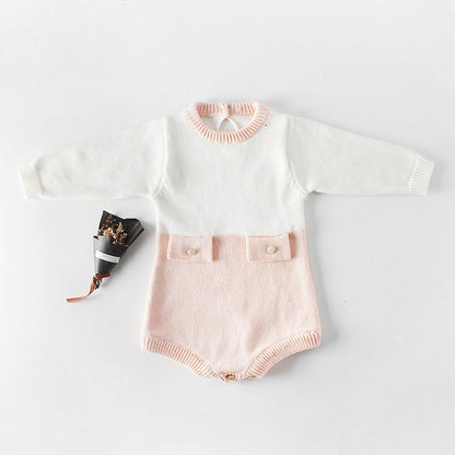 MyKids-USA® Baby Girl Contrast Longsleeve Knit Bodysuit & Cardigan One Pieces Sets