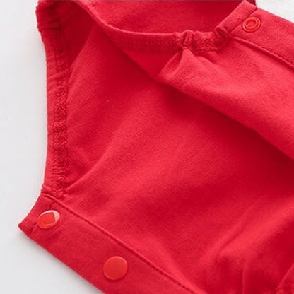 MyKids-USA® Baby Girl Strawberry Pattern Mesh Ruffle Neck Patchwork bodysuit Bodysuit